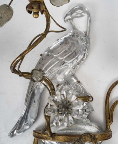 Pair Of Wall Lights Aux Perroquets, Baguès, 20th Century. - 
