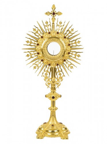 Gilded Bronze Monstrance, Napoleon III Period, 19th Century.