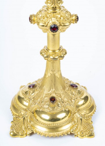 Gilded Bronze Monstrance, Napoleon III Period, 19th Century. - Religious Antiques Style Napoléon III