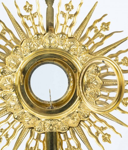 19th century - Gilded Bronze Monstrance, Napoleon III Period, 19th Century.