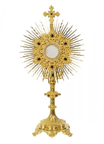 Large Gilded Bronze Monstrance, 19th Century