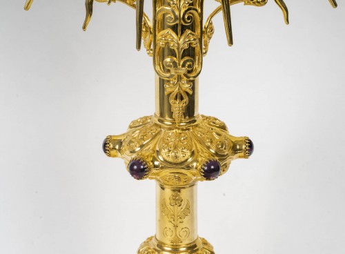 Large Gilded Bronze Monstrance, 19th Century - Religious Antiques Style Napoléon III