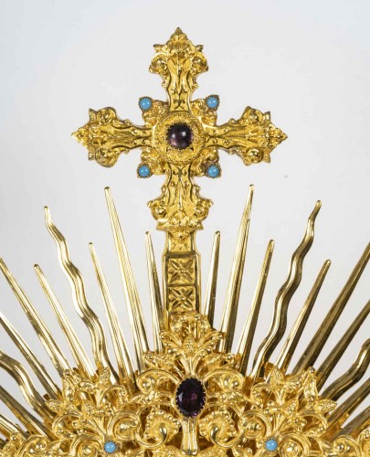 Large Gilded Bronze Monstrance, 19th Century - 
