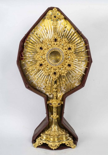 Napoléon III - Large Gilded Bronze Monstrance, 19th Century