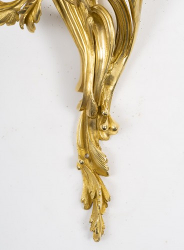 Important Pair Of Wall Lights Signed Raingo, In Gilded Bronze In The Louis  - 
