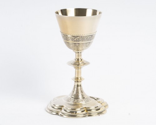 19th century silver and vermeil chalice - 