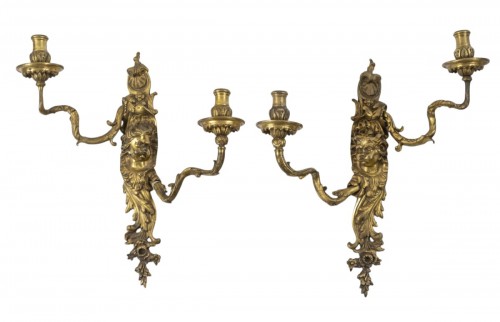 Pair of Régence-style wall lights, late 19th century