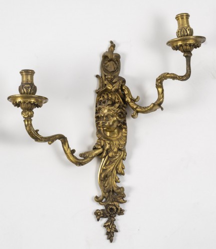Pair of Régence-style wall lights, late 19th century - Lighting Style Napoléon III