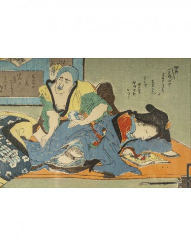Asian Works of Art  - Series Of 8 Japanese Erotic Prints, From The 19th Century