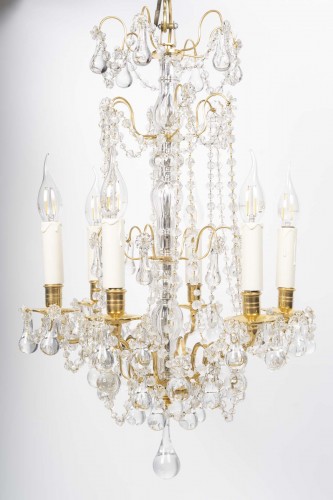 Pair of late 19th century gilt bronze and crystal chandeliers - Lighting Style Napoléon III