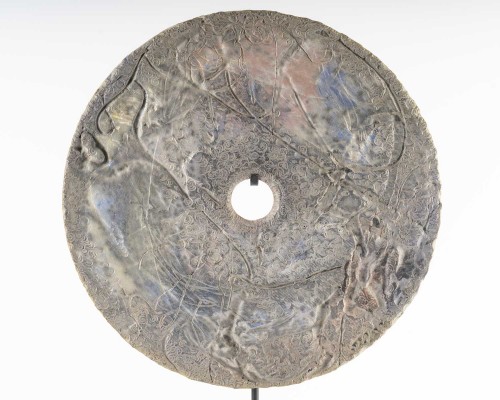 Art sacré, objets religieux  - Ostensoir en bronze doré à décor de chérubins, XIXe siècle