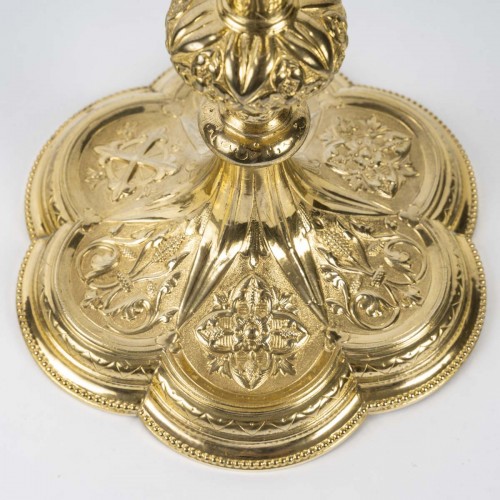 Art sacré, objets religieux  - Calice de style néo-gothique, d'époque XIXe siècle