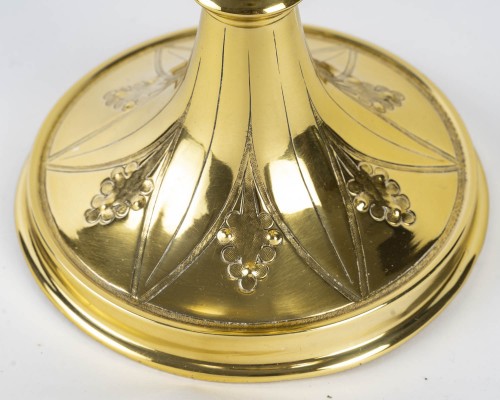 Art sacré, objets religieux  - Ciboire de style néo-gothique, d'époque XIXe siècle