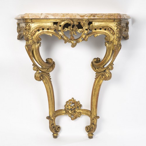 Mobilier Console - Paire de consoles en bois doré d'époque Napoléon III