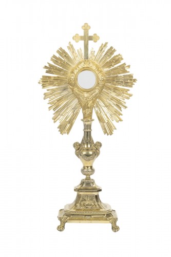 Ostensoir en bronze doré à décor de chérubins, d'époque Napoléon III