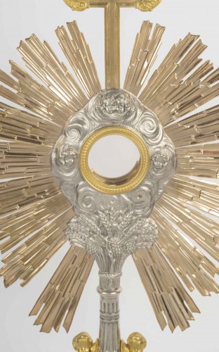 Ostensoir à décor de chérubins, d'époque Napoléon III - Art sacré, objets religieux Style Napoléon III