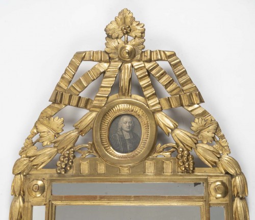 Miroir à parecloses d'époque Louis XVI - Miroirs, Trumeaux Style Louis XVI