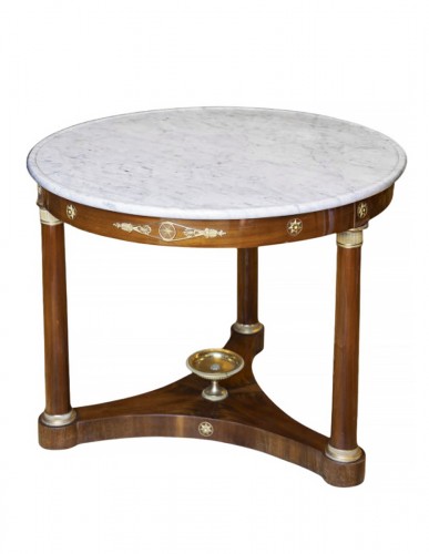 Large Pedestal Table In Empire Style of the late 19th century