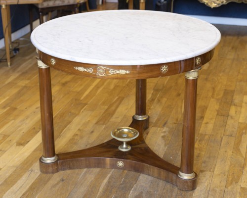 19th century - Large Pedestal Table In Empire Style of the late 19th century