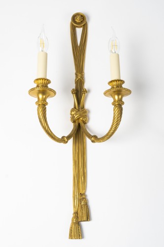 Large Pair Of Ormolu Sconces Early 20th Century - Lighting Style 