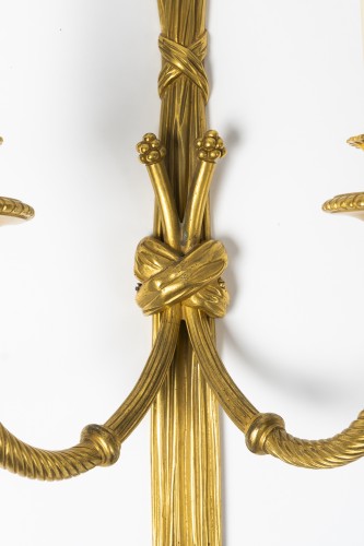 Lighting  - Large Pair Of Ormolu Sconces Early 20th Century