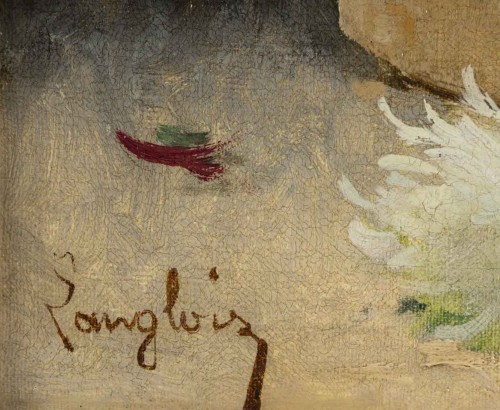 Cauchois Eugêne-Henri (1850 -1911) dit "Langlois", Bouquet de Crysanthèmes - 