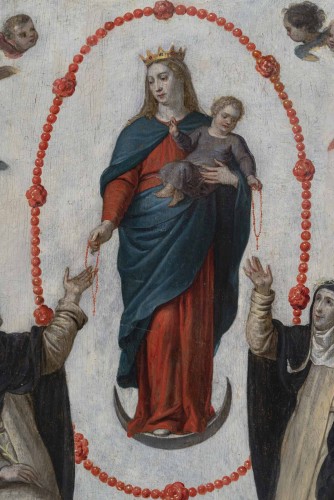 Vierge à l'Enfant, Ecole Flamande  du XVIIe siècle - Art sacré, objets religieux Style 