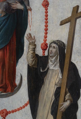 Vierge à l'Enfant, Ecole Flamande  du XVIIe siècle - Catel Antiquités