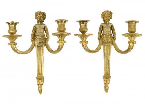 Paire d'appliques en bronze doré d'époque Napoléon III