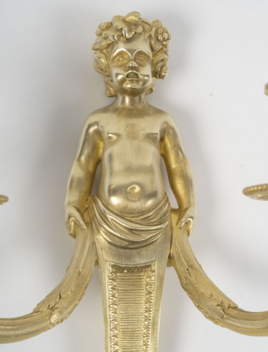 Luminaires Appliques - Paire d'appliques en bronze doré d'époque Napoléon III