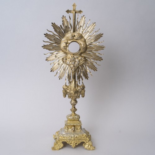Ostensoir en argent et vermeil à décor de chérubins, d'époque Napoléon III (1848-1870 - Catel Antiquités