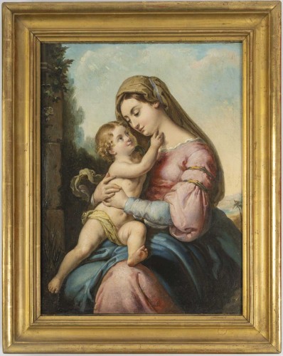 Madone à l'enfant attribuée à Francesco Podesti (1800-1895)