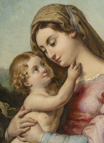 Tableaux et dessins Tableaux XIXe siècle - Madone à l'enfant attribuée à Francesco Podesti (1800-1895)