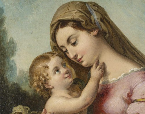 Madone à l'enfant attribuée à Francesco Podesti (1800-1895) - Catel Antiquités