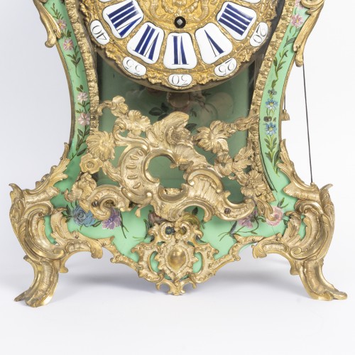 Louis XV - Cartel d'applique en bronze à décor floral, d'époque Louis XV