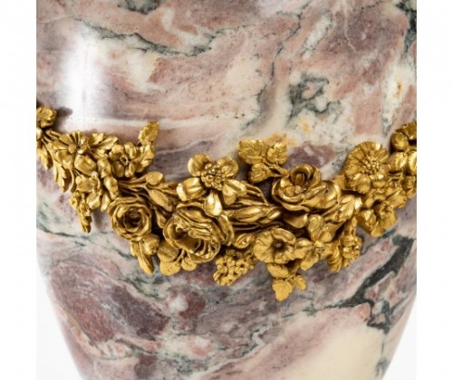 Pair Of Napoleon III Marble And Gilded Bronze Cassolettes - Napoléon III