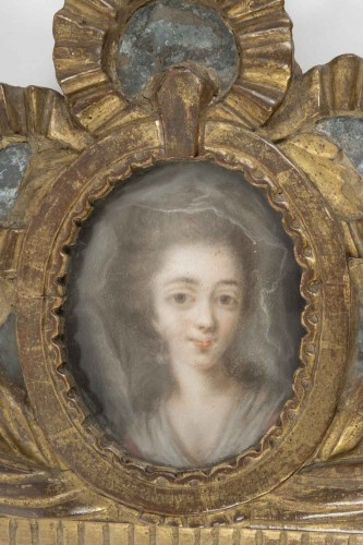 Mirrors, Trumeau  - Gilded wooden pediment mirror, Louis XVI period