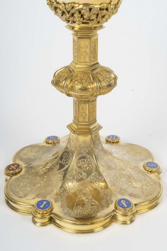 Religious Antiques  - Neo-Gothic-style bronze chalice Late 19th, early 20th century