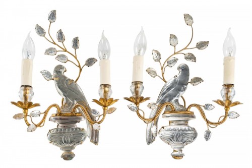 Maison Baguès - Paire d'appliques Aux Perroquets, XXe siècle siècle