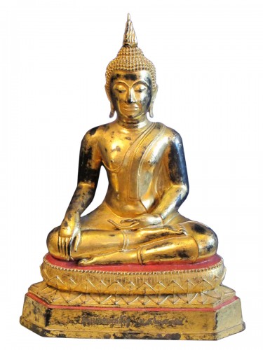 A gilt lacquered bronze Buddha