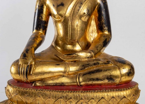 19th century - A gilt lacquered bronze Buddha