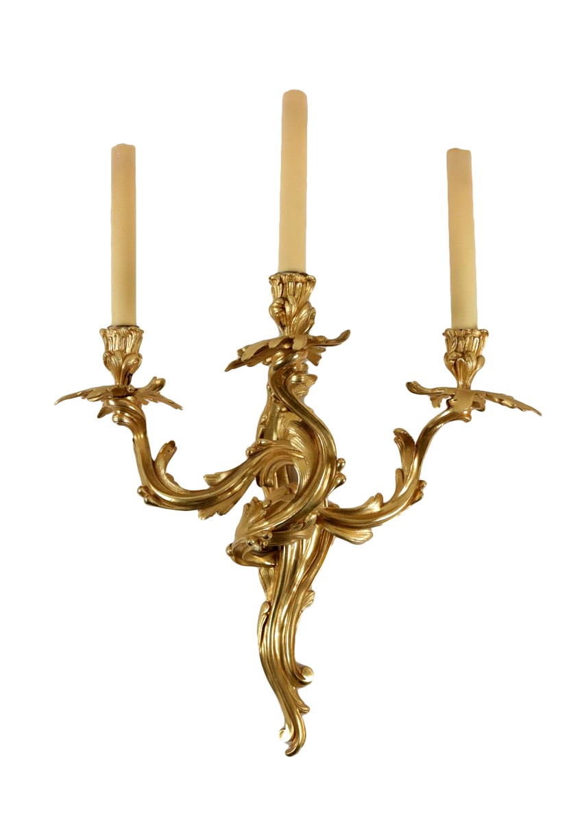 A Set Of Four Wall Lights In The Louis Xv Style Napoleon Iii Period A Set Of Four Wall Lights In The Louis Xv Style Napoleon Iii Period