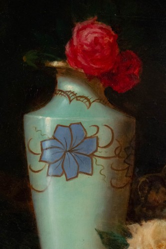 Maurice Isabelle Sprenger-Sébilleau (1849 - 1907) - Jetée de fleurs avec chats - 