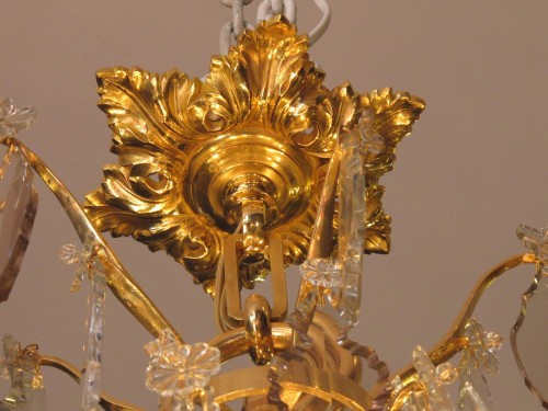 Antiquités - Grand lustre en cristal fin XIxe