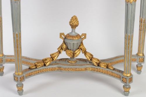 Furniture  - A Louis XVI perid (1774 - 1793) paire of console tables &quot;demi-lune&quot;