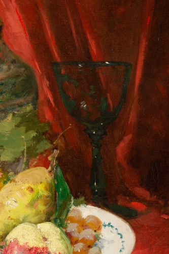  - Emile Godchaux (1860 - 1938) - Assiette de fruits au vase de Chine