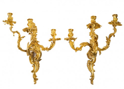 A Pair of wall lights in Louis XV style.