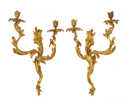 A Pair of wall lights in Louis XV style.