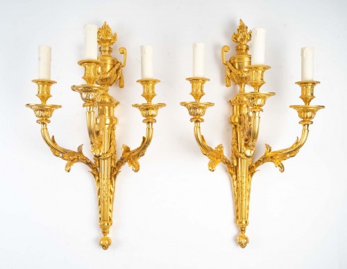 Luminaires Appliques - Paire d'appliques en bronze doré, fin XIXe siècle