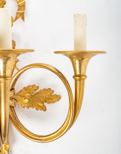 A Pair of Napoleon III wall-lights in Louis XVI style. - Lighting Style Napoléon III